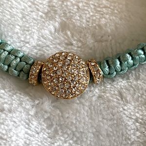 Teal and crystal bracelet